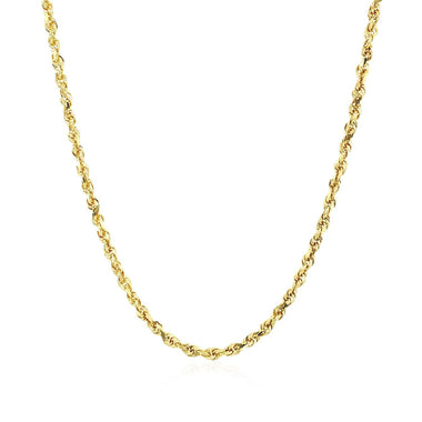 2.25mm 10k Yellow Gold Solid Diamond Cut Rope Chain - 0