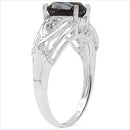2.59 Carat Genuine Smoky Quartz & White Topaz .925 Sterling Silver Ring-2