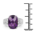6.50 Carat Genuine Amethyst .925 Sterling Silver Ring-3