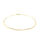 14K Yellow Gold Fine Paperclip Anklet (1.5mm)-2