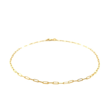 14K Yellow Gold Fine Paperclip Anklet (1.5mm) - 0