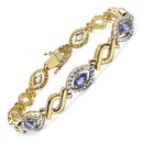 14K Yellow Gold Plated 3.08 Carat Genuine Tanzanite .925 Sterling Silver Bracelet-1