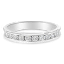 IGI Certified 1/2 Cttw Round Brilliant Cut Diamond 18K White Gold Channel Set Eternity Style Wedding Band Ring (H-I Color, I1-I2 Clarity) - Size 7-2