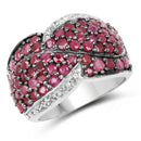 3.06 Carat Genuine Ruby & White Topaz .925 Sterling Silver Ring-1
