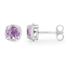 1.46 Carat Genuine Amethyst .925 Sterling Silver Earrings-2