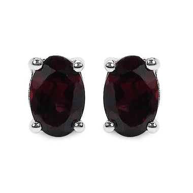 1.00 Carat Genuine Rhodolite .925 Sterling Silver Earrings