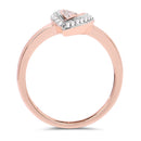 0.29 Carat Genuine White Diamond 14K Rose Gold Ring (E-F Color, SI1-SI2 Clarity)-2