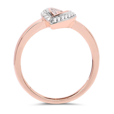 0.29 Carat Genuine White Diamond 14K Rose Gold Ring (E-F Color, SI1-SI2 Clarity) - 0