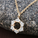 0.14 Carat Genuine White Diamond 14K Yellow Gold Semi Mount Pendant - holds 8.00mm Round Gemstone-4