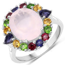 5.52 Carat Genuine Multi Stones .925 Sterling Silver Ring-1
