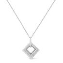 .925 Sterling Silver Pave-Set Diamond Accent Kite Shape 18" Pendant Necklace (I-J Color, I1-I2 Clarity)-2