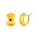 14k Yellow Gold Geometric Texture Earrings-1