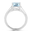 2.64 Carat Genuine Blue Topaz and White Topaz .925 Sterling Silver Ring-2