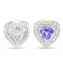 1.18 Carat Genuine Tanzanite & White Topaz .925 Sterling Silver Earrings-3