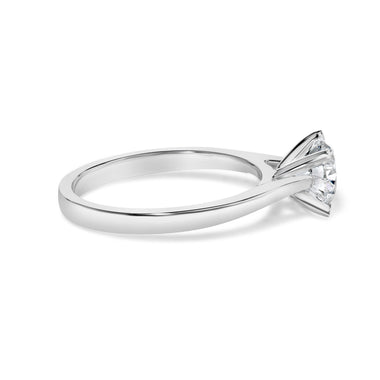 14K White Gold 1.0 Cttw Round Lab Grown Diamond Eagle Claw 4-Prong Set Solitaire Engagement Ring (F-G Color, VS2-SI1 Clarity) - Ring Size 7 - 0