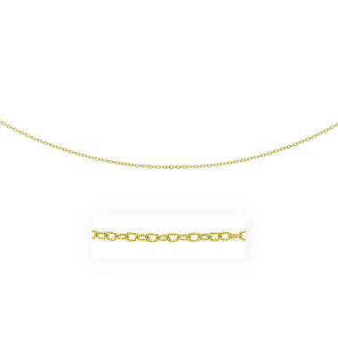 2.5mm 14k Yellow Gold Pendant Chain with Textured Links