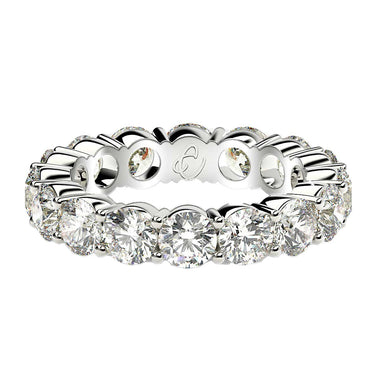 Round Cut Lab Grown Diamond Eternity Ring in 14k White Gold (4 cttw FG/VS2) - 0