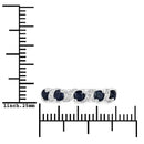 0.64 Carat Genuine Blue Sapphire and White Topaz .925 Sterling Silver Ring-4