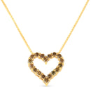 14K Yellow Gold Plated .925 Sterling Silver 1.0 Cttw Champagne Diamond Heart Pendant Necklace (K-L Color, I1-I2 Clarity) - 18"-2