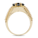 0.91 Carat Genuine Black Diamond .925 Sterling Silver Ring-2