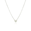 14k White Gold Polished Mini Heart Necklace-2