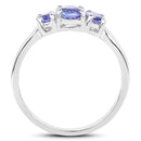 1.41 Carat Genuine Tanzanite .925 Sterling Silver Ring-2