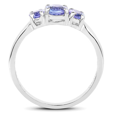 1.41 Carat Genuine Tanzanite .925 Sterling Silver Ring - 0