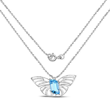 10.62 Carat Genuine Swiss Blue Topaz .925 Sterling Silver Pendant - 0