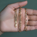 10K Yellow Gold Solid Figaro Chain (5.30 mm)-3