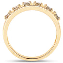 0.49 Carat Genuine Champagne Diamond 14K Yellow Gold Ring (I1-I2)-2