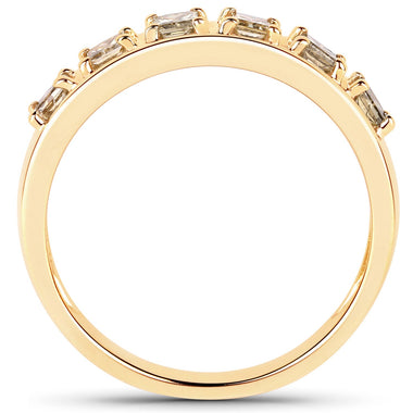 0.49 Carat Genuine Champagne Diamond 14K Yellow Gold Ring (I1-I2) - 0