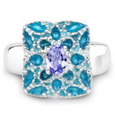 0.44 Carat Genuine Tanzanite .925 Sterling Silver Ring-4