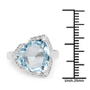 8.30 Carat Genuine Blue Topaz & White Diamond .925 Sterling Silver Ring-3