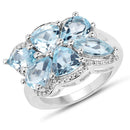 4.34 Carat Genuine Blue Topaz .925 Sterling Silver Ring-1