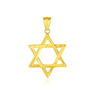 14k Yellow Gold Star of David Pendant - 0