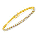 14K Yellow Gold Plated .925 Sterling Silver 3.0 Cttw Diamond Link Bracelet (K-L Color, I2-I3 Clarity) - 7.25"-3
