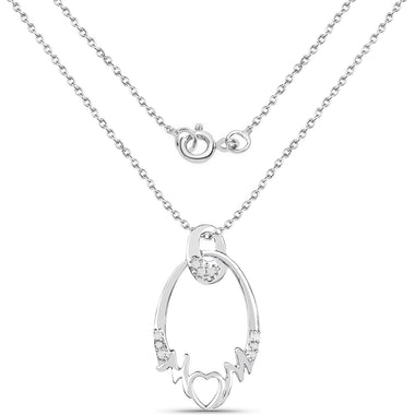 0.14 Carat Genuine White Diamond .925 Sterling Silver Pendant - 0