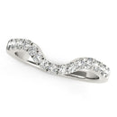 14k White Gold Curved Style Wedding Ring with Diamonds (1/3 cttw)-1