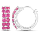 3.12 Carat Genuine Ruby .925 Sterling Silver Earrings-2