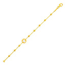14k Yellow Gold Childrens Bracelet with Angel and Beads-1