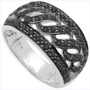 0.54 Carat Genuine Black Diamond .925 Sterling Silver Ring-1