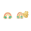 14k Yellow Gold Rainbow Studs-1