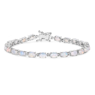 5.94 Carat Genuine Ethiopian Opal .925 Sterling Silver Bracelet - 0