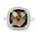 3.96 Carat Genuine Smoky Quartz .925 Sterling Silver Ring-3