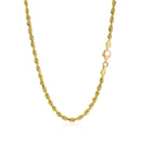 3.0mm 14k Yellow Gold Solid Diamond Cut Rope Chain-3