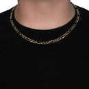 10K Yellow Gold Solid Figaro Chain (5.30 mm)-4