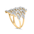 14K Yellow Gold 1.0 Cttw Diamond Geometric Stacked Open Cocktail Ring (I-J Color, I1-I2 Clarity) - Ring Size 7-4