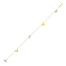 14k Two Tone Gold Anklet with Butterflies-1