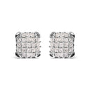 10K White Gold 3/4 Cttw Princess Diamond Composite Open Frame Stud Earrings (I-J Color, I1-I2 Clarity)-1