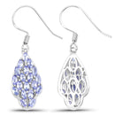 3.04 Carat Genuine Tanzanite .925 Sterling Silver Earrings-3